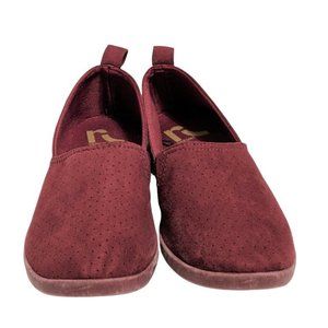 Report Women's Supple Burgundy Microsuede Fabric Slip On Flats Size 7 NWOB